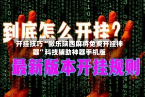 开挂技巧“微乐陕西麻将免费开挂神器”科技辅助神器手机版
