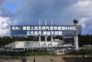 EIA：美国上周天然气库存增加850亿立方英尺 略低于预期