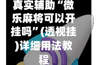 真实辅助“微乐麻将可以开挂吗”(透视挂)详细用法教程