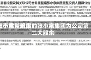 张小泉：近来处于重整阶段的张小泉集团为公司第二大股东