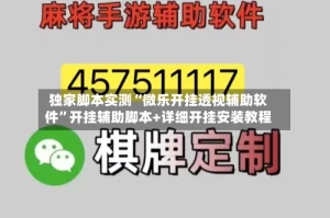 独家脚本实测“微乐开挂透视辅助软件”开挂辅助脚本+详细开挂安装教程