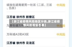 【浙江省疫情风险地区分类,浙江省疫情风险等级名单】