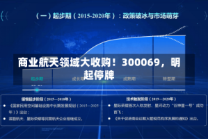 商业航天领域大收购！300069，明起停牌