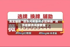 真实辅助“微乐河南麻将必赢神器”附开挂脚本详细教程