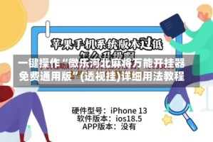 一键操作“微乐河北麻将万能开挂器免费通用版”(透视挂)详细用法教程
