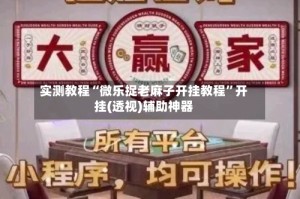 实测教程“微乐捉老麻子开挂教程”开挂(透视)辅助神器