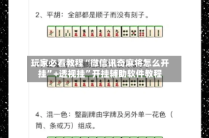 玩家必看教程“微信讯奇麻将怎么开挂”+透视挂”开挂辅助软件教程
