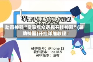 助赢神器“皇豪互众透视开挂神器”(辅助神器)开挂详细教程