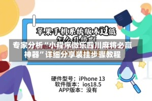 专家分析“小程序微乐四川麻将必赢神器”详细分享装挂步骤教程