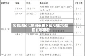 疫情地区汇总图表格下载/地区疫情图在哪里看