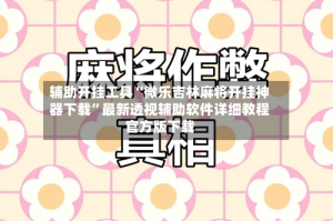 辅助开挂工具“微乐吉林麻将开挂神器下载”最新透视辅助软件详细教程官方版下载
