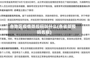各地区疫情防控码叫什么(各省防疫码名称)