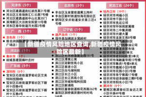 【新疆疫情风险地区查询,新疆疫情风险区最新】