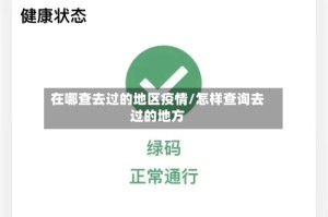 在哪查去过的地区疫情/怎样查询去过的地方