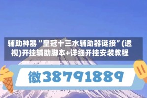 辅助神器“皇冠十三水辅助器链接”(透视)开挂辅助脚本+详细开挂安装教程