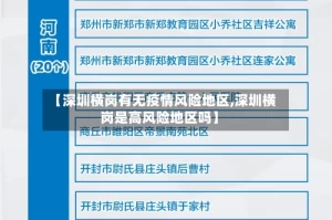 【深圳横岗有无疫情风险地区,深圳横岗是高风险地区吗】