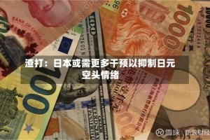 渣打：日本或需更多干预以抑制日元空头情绪
