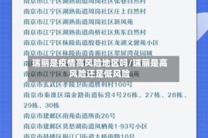 瑞丽是疫情高风险地区吗/瑞丽是高风险还是低风险