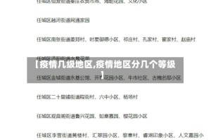 【疫情几级地区,疫情地区分几个等级】