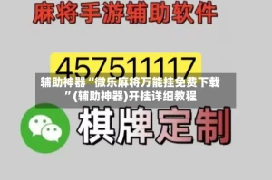 辅助神器“微乐麻将万能挂免费下载”(辅助神器)开挂详细教程
