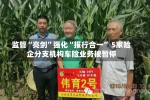 监管“亮剑”强化“报行合一” 5家险企分支机构车险业务被暂停