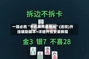 一键必胜“手机麻将通用挂”(透视)开挂辅助脚本+详细开挂安装教程