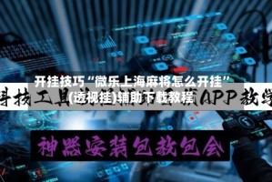 开挂技巧“微乐上海麻将怎么开挂”(透视挂)辅助下载教程