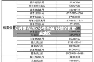 实时重点地区疫情查询/疫情全国重点地区