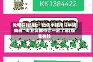 教程开挂辅助“微信小程序斗牛辅助器”专业师傅带你一起了解(确实有挂