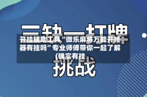 开挂辅助工具“微乐麻将万能开挂器有挂吗”专业师傅带你一起了解(确实有挂