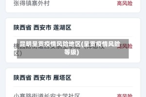 昆明呈贡疫情风险地区(呈贡疫情风险等级)