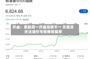 开盘：美股周一开盘涨跌不一 交易员关注油价与债券收益率