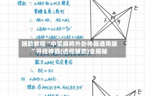 辅助教程“中至麻将外卦神器通用版”开挂神器{透视辅助}全揭秘