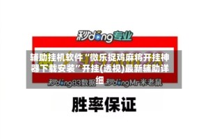 辅助挂机软件“微乐捉鸡麻将开挂神器下载安装”开挂(透视)最新辅助详细