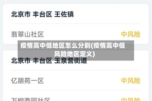 疫情高中低地区怎么分别(疫情高中低风险地区定义)