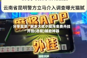 分享实测“家乡大贰小程序免费开挂”开挂(透视)辅助神器