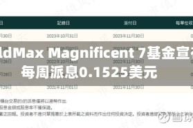 YieldMax Magnificent 7基金宣布每周派息0.1525美元
