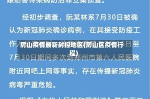 房山疫情最新封控地区(房山区疫情行程)
