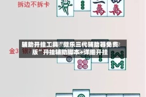 辅助开挂工具“微乐三代辅助器免费版”开挂辅助脚本+详细开挂