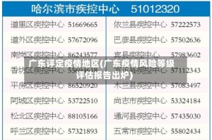 广东评定疫情地区(广东疫情风险等级评估报告出炉)