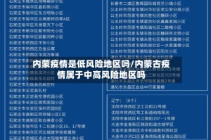 内蒙疫情是低风险地区吗/内蒙古疫情属于中高风险地区吗