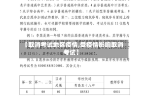 【取消考试地区疫情,受疫情影响取消考试】