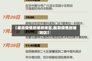 【最近疫情封城的地区,最新疫情封城地区】