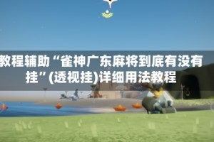 教程辅助“雀神广东麻将到底有没有挂”(透视挂)详细用法教程