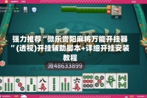强力推荐“微乐贵阳麻将万能开挂器”(透视)开挂辅助脚本+详细开挂安装教程