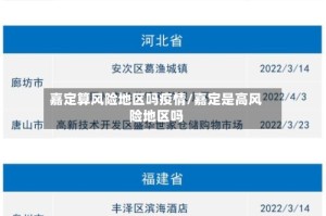 嘉定算风险地区吗疫情/嘉定是高风险地区吗
