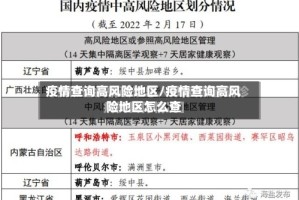 疫情查询高风险地区/疫情查询高风险地区怎么查