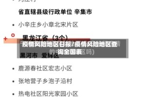 疫情风险地区日报/疫情风险地区查询全国表