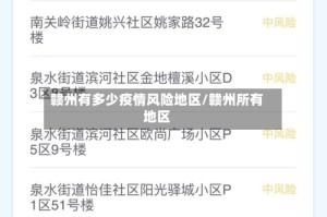 赣州有多少疫情风险地区/赣州所有地区