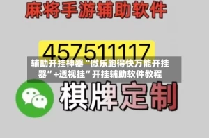 辅助开挂神器“微乐跑得快万能开挂器”+透视挂”开挂辅助软件教程
